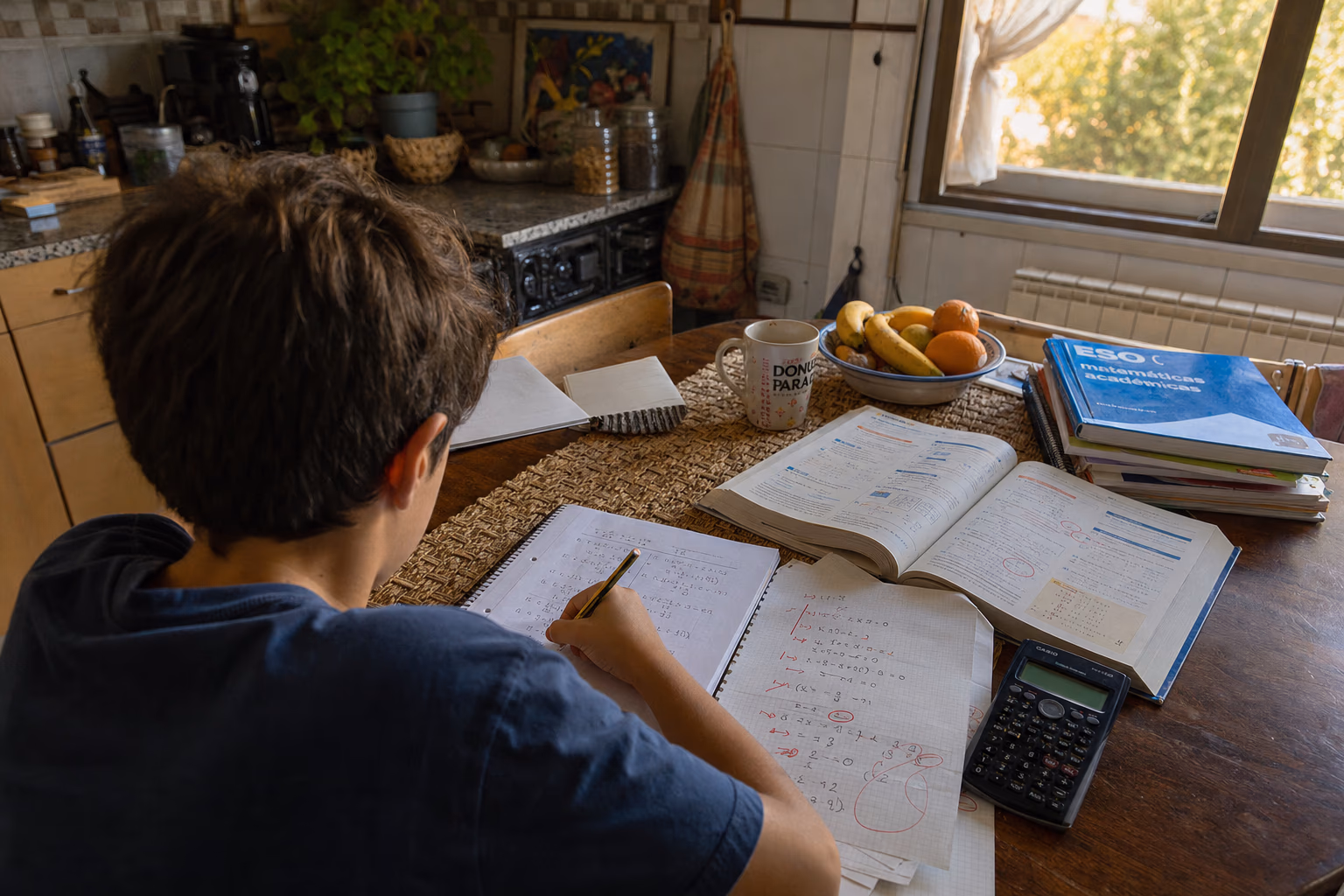 Niño estudiando con apoyo de clases particulares online