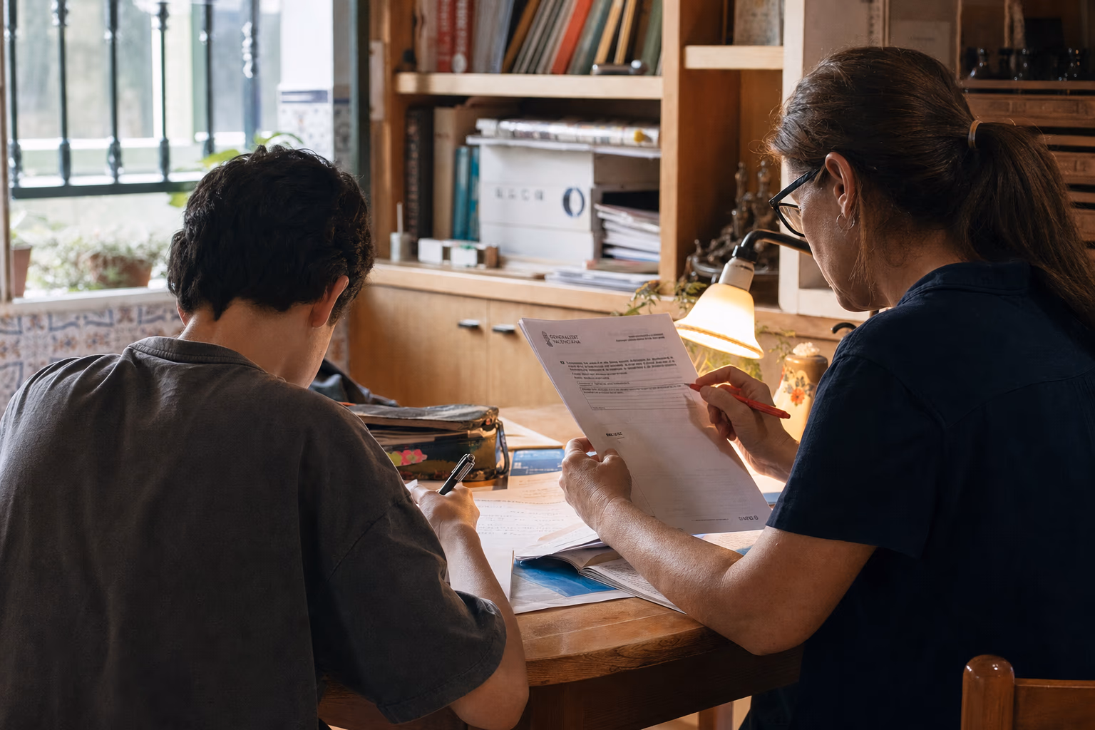 Estudiante revisando una carta de denegación de beca MEC
